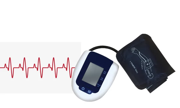 Tonometer Ein Medizinisches Gerät Zur Druckmessung Auf Isoliertem Weißen Hintergrund — Stockfoto