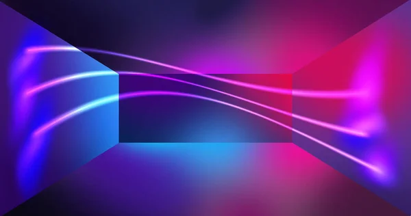 Neon wall background, glowing lines, neon lights