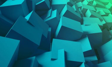 3D render. Bir çokgen, neon ışık ile arka plan