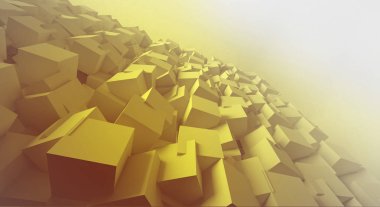 3D render. Bir çokgen, neon ışık ile arka plan