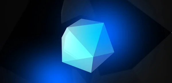 Darstellung Abstrakter Hintergrund Mit Einem Polygon Neonlicht — Stockfoto