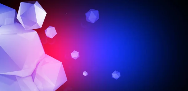 3d render. Abstract background with a polygon, neon light