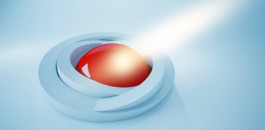 Minimalist arka plan tasarımı, asbtraction bir top, 3d render.