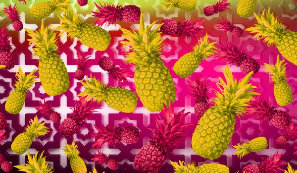 Abstracte Fruit Achtergrond Ananas — Stockfoto