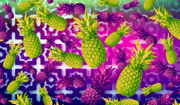 Abstracte Fruit Achtergrond Ananas — Stockfoto