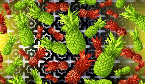 Fondo Fruta Abstracta Piña — Foto de Stock