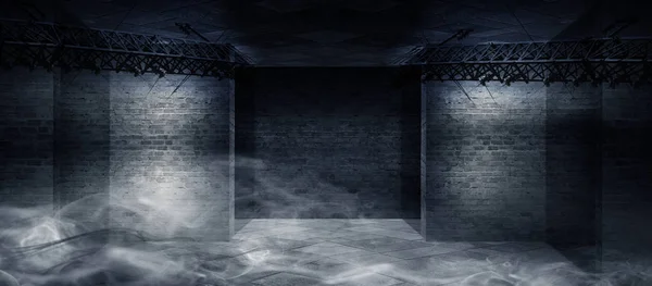 Hintergrund Eines Leeren Korridors Untergeschosses Tunnels Mit Ziegelsteinen Alten Wänden — Stockfoto