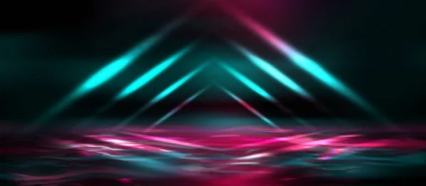 นหล งไฟน ออน โคมไฟพ นหล แสงน ออน หมอก — ภาพถ่ายสต็อก