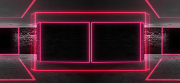 Background Empty Black Corridor Neon Light Abstract Background Lines Glow — Stock Photo, Image