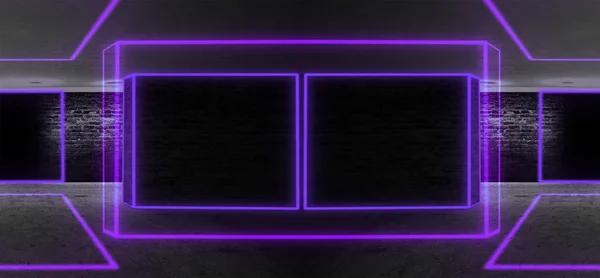 Prázdné Černé Koridoru Neon Světlem Pozadí Abstraktní Pozadí Linkami Záře — Stock fotografie