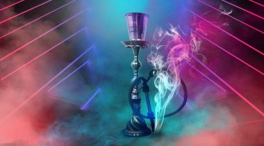 Nargile güzel oryantal arka plan üzerinde duman
