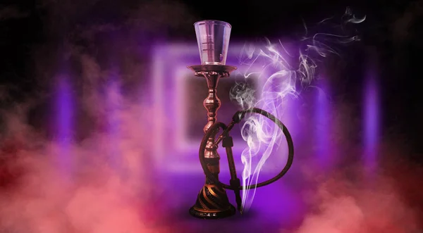 Hookah Belo Fundo Oriental Fumaça — Fotografia de Stock