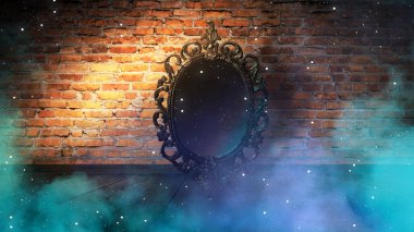 Sihirli ayna, falcılık ve arzuların yerine getirilmesi. Tuğla duvar büyü ışık, gece besleme, kalın duman, ışınları ile bilmece.