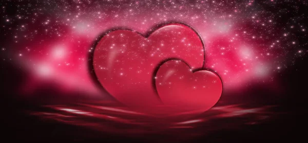 Valentines Day Sale Background Red Heart Red Romantic Background Greeting — Stock Photo, Image