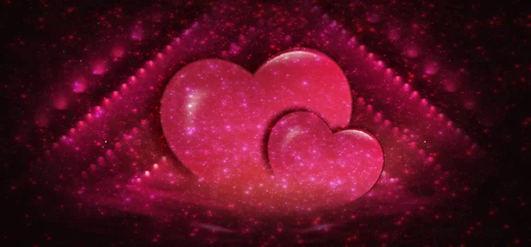 Sevgililer Günü Satış Arka Plan Kalp Ile Kırmızı Valentine Tatili — Stok fotoğraf
