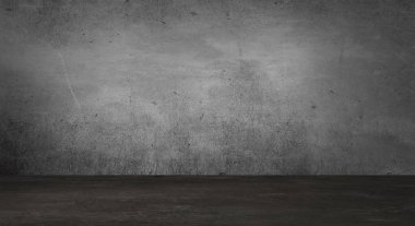 Boş siyah stüdyo oda. Koyu arka plan. Karanlık boş Stüdyo Oda doku soyut. Ürün Vitrini Spot arka plan. Karanlık Studio Galerisi