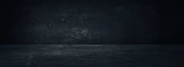 空の黒いスタジオルーム 暗い背景 抽象的な暗い空のスタジオルームの質感 製品ショーケーススポットライトの背景 ダーク スタジオ ギャラリー — ストック写真