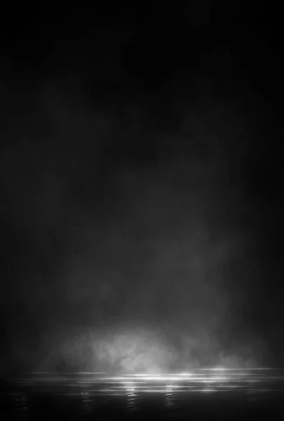 Пустой Уличный Фон Абстрактным Светом Прожекторов Ночной Вид Уличного Света — стоковое фото