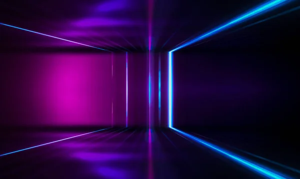 Ultravioleta Futurista Luz Abstrata Linha Laser Luz Gradiente Violeta Rosa — Fotografia de Stock