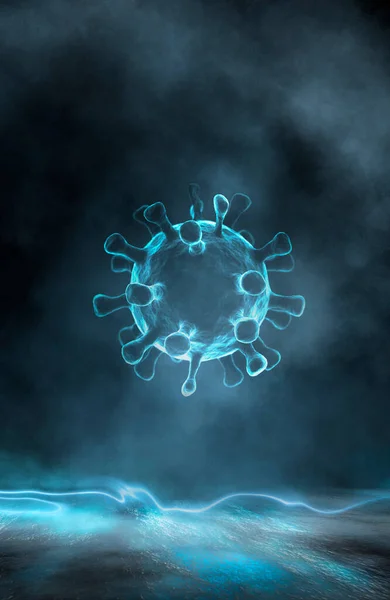 Covid Fondo Abstracción Con Elementos Del Virus Epidemia Enfermedades Virales —  Fotos de Stock