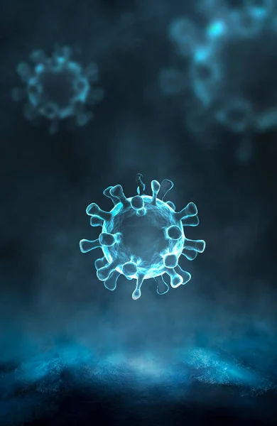 Covid Fondo Abstracción Con Elementos Del Virus Epidemia Enfermedades Virales —  Fotos de Stock