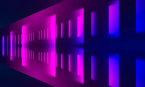Achtergrond Lege Showscene Ultraviolette Donkere Abstracte Achtergrond Geometrische Neon Vormen — Stockfoto