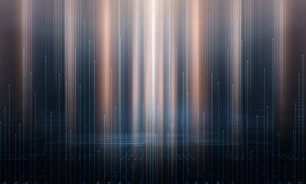 Futurist Fractal Digital Science Technology Background Lignes Lisses Dégradé Couleur — Photo