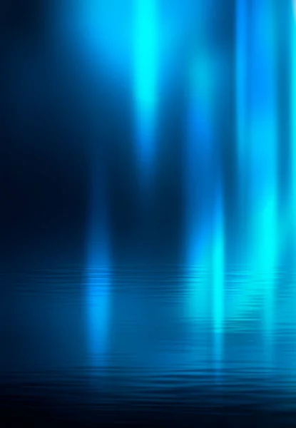 Fondo Futurista Abstracto Azul Oscuro Rayos Láser Neón Luz Neón — Foto de Stock