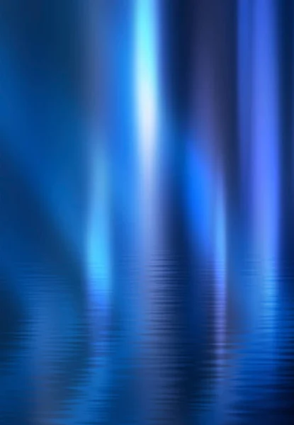 Mörkblå Abstrakt Futuristisk Bakgrund Laserneonstrålar Neonljus Reflektion Över Asfalt Rök — Stockfoto