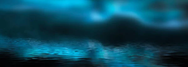 Empty Futuristic Dramatic Fantasy Scene Night Marine Underwater Abstract Background — Stock Photo, Image