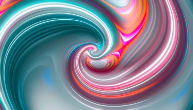 Pürüzsüz neon çizgileri olan soyut modern arkaplan. Işık çizgileri, parlak aksanlı arka plan. Akrilik sıvı soyut.