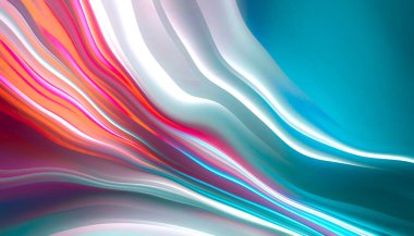 Pürüzsüz neon çizgileri olan soyut modern arkaplan. Işık çizgileri, parlak aksanlı arka plan. Akrilik sıvı soyut.