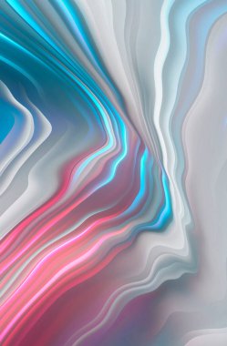 Neon parlak sıvı çizgileri akan soyut modern gri arka plan. Işık çizgileri, parlak aksanlı arka plan. Akrilik sıvı soyut.