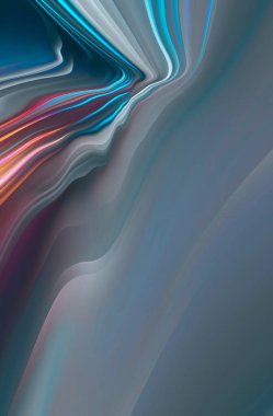 Neon parlak sıvı çizgileri akan soyut modern gri arka plan. Işık çizgileri, parlak aksanlı arka plan. Akrilik sıvı soyut.