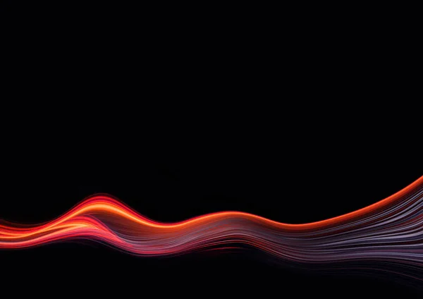 Ciemne Neonowe Tło Promieniami Płynnymi Płynnymi Liniami Widok Nocny Odbicie — Zdjęcie stockowe