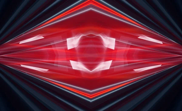 Abstraktní Temné Moderní Futuristické Pozadí Červeným Neonovým Světlem Paprsky Reflektory — Stock fotografie
