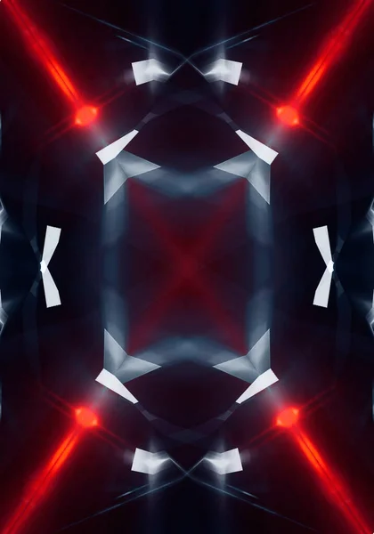 Абстрактний Темний Сучасний Футуристичний Фон Червоним Неоновим Світлом Променями Прожекторами — стокове фото
