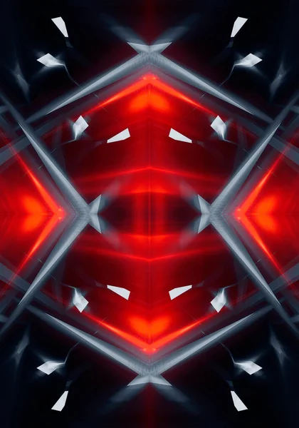 Абстрактний Темний Сучасний Футуристичний Фон Червоним Неоновим Світлом Променями Прожекторами — стокове фото