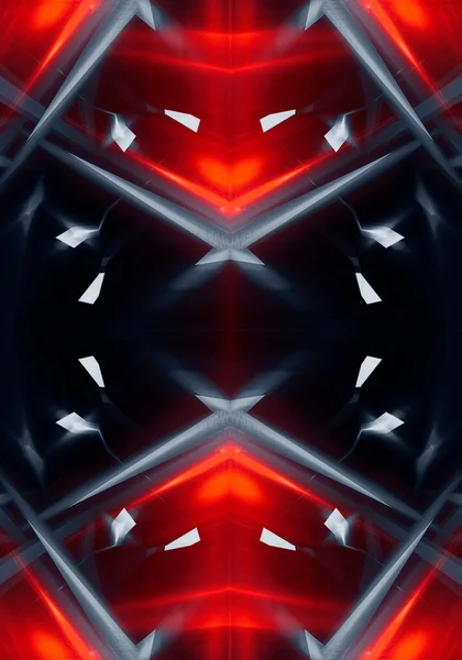Absztrakt Sötét Modern Futurisztikus Háttér Vörös Neon Fénnyel Gerendákkal Reflektorfényekkel — Stock Fotó