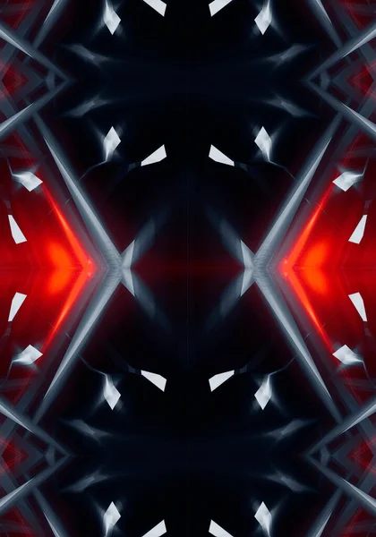 Abstrakter Dunkel Moderner Futuristischer Hintergrund Mit Rotem Neonlicht Lichtkegeln Und — Stockfoto