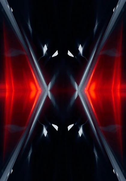 Abstract Dark Modern Futuristic Background Red Neon Light Beams Spotlights — Stock Photo, Image