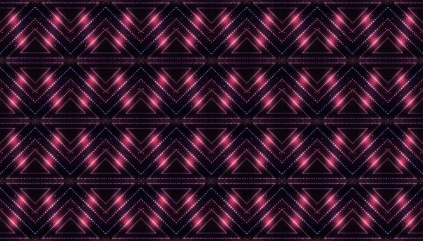 抽象ネオン背景 ネオン幾何学模様 光と線で暗い背景 スポットライト スモッグで空のステージ — ストック写真