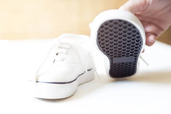 Zapatillas Blancas Bebé Maternidad Concepto Recién Nacido — Foto de Stock