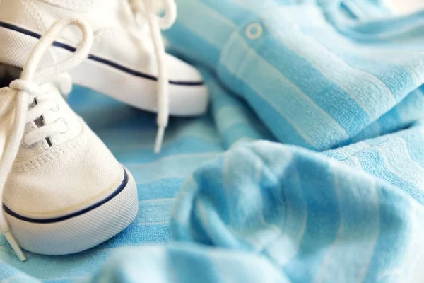 Cosas Para Niño Conjunto Ropa Body Zapatos Lindos Necesidades Bebé — Foto de Stock