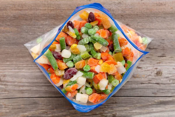 Verduras Congeladas Una Bolsa Plástico Concepto Almacenamiento Alimentos Saludables — Foto de Stock