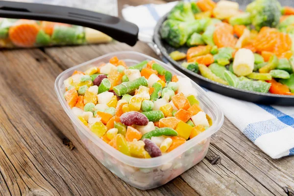 Verduras Congeladas Una Bolsa Plástico Concepto Almacenamiento Alimentos Saludables — Foto de Stock