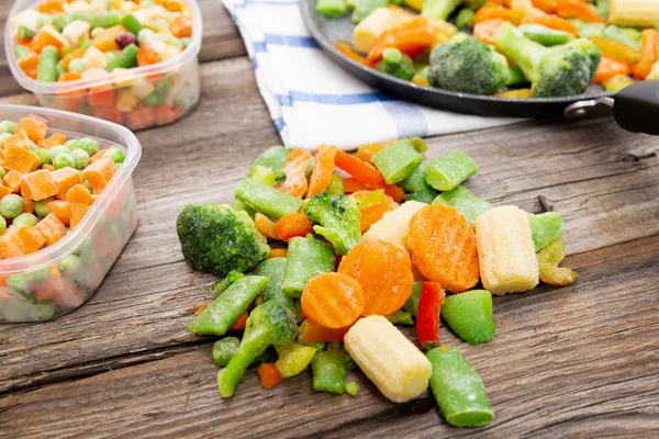 Verduras Congeladas Una Bolsa Plástico Concepto Almacenamiento Alimentos Saludables — Foto de Stock