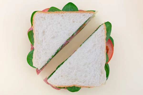 Healthy eating a sandwich in lunchbox — Stock Photo, Image