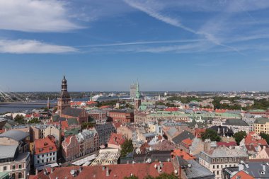 Panorama görünüm üzerinde eski şehir riga, Letonya riga Katedrali