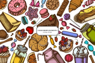Tarçın, makarna, lolipop, bar, şeker, portakal, çörek ve ekmek, kruvasan ve ekmek, çilek, süt kutuları, smoothie cup, lolipop, dumanlı kavanoz, cheesecake, eclair